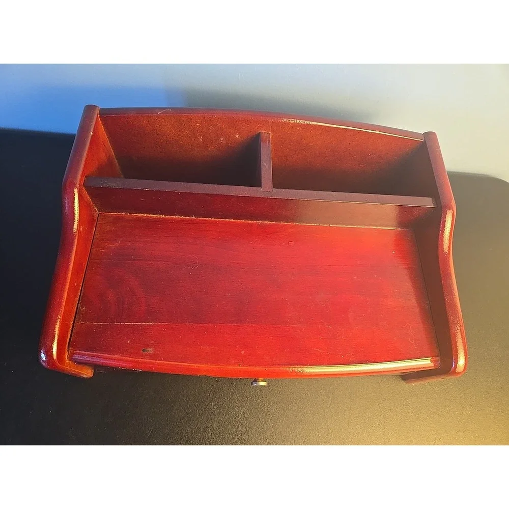 CHERRYWOOD LUXURY WATCH AND JEWELRY BOX DESK ORGANIZER WITH VALET DRAWER‎